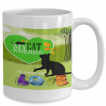 cat coffee cup green